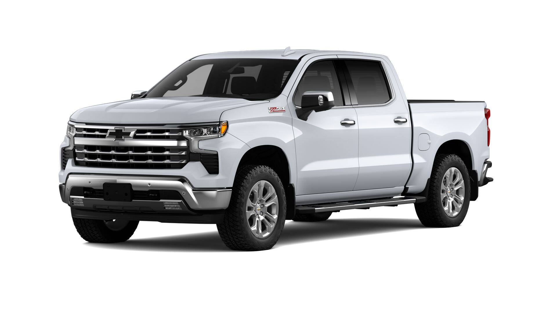 2026 Chevrolet Silverado 1500 LTZ in Polar White Tricoat — front three-quarter view